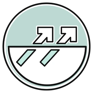 Icon atmungsaktiv mit zwei Pfeilen