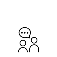 Icon Gespräch zwischen zwei Personen mit Sprechblase
